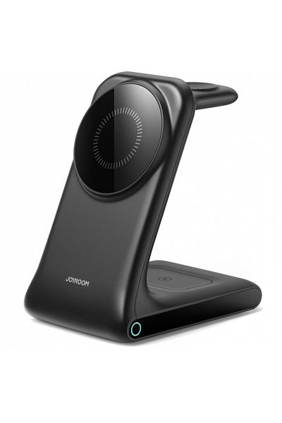 REDz Accessories Wireless Charging Station, Joyroom JR‑W15 3‑in‑1, MagSafe 15W, AirPods and Apple Watch, Black