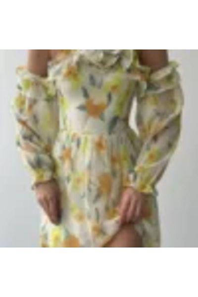 Andress Boutique Rochie mini Zaria, Bej, cu imprimeu floral