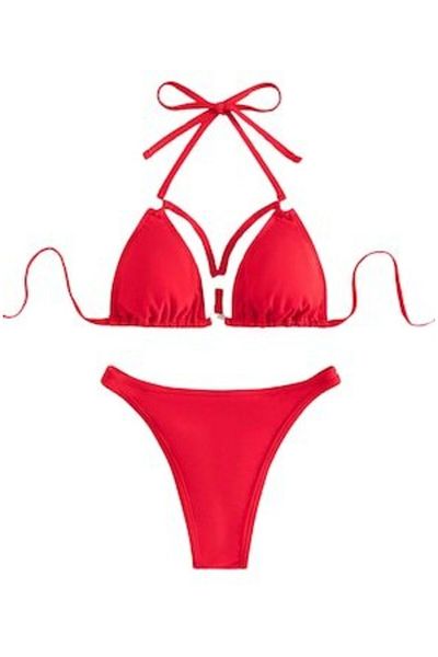 Mixbo - Costum de baie brazilian din două piese, roz aprins, mărimea L
