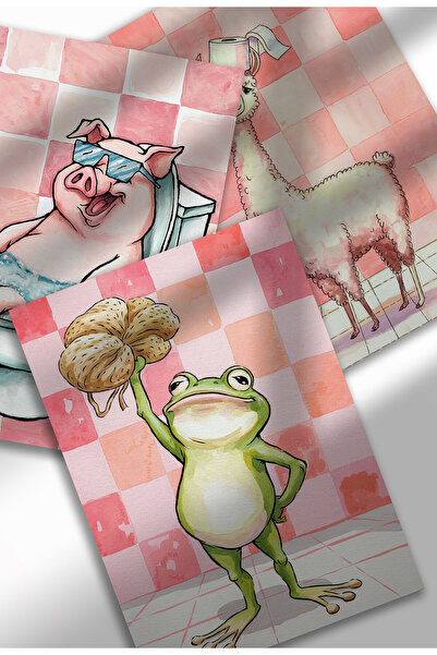 21mxm Set de postere pe panza cu citate amuzante - Artă umoristică cu animale...