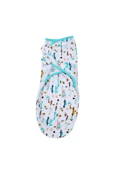 Mixbo Sistem de înfășat reglabil Mixbo, model cu mașini, bumbac, 30-57 cm, multicolor