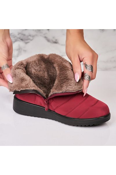Joana Women's Red Furry Boots from Adora