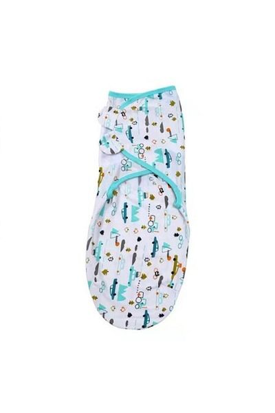 Mixbo Sistem de înfășat reglabil Mixbo, model cu mașini, bumbac, 30-57 cm, multicolor