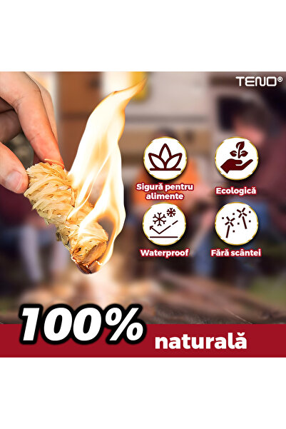 Teno Teno® Fire Starter Wool Set, made of wood, odorless, fireplaces, stoves, camping, hiking, 1 kg