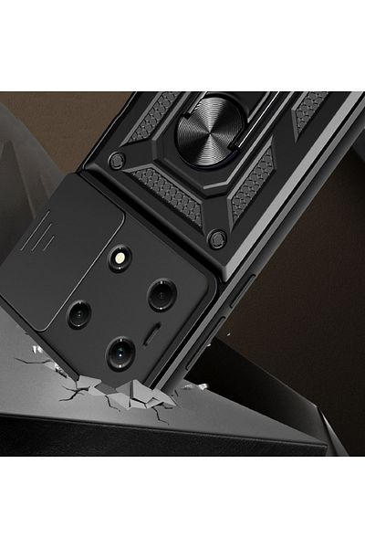 kilifone Infinix Note 30 Vip Compatible Case with Magnetic Stand Camera Protection Sliding And-Ga Cover-Black-T35295