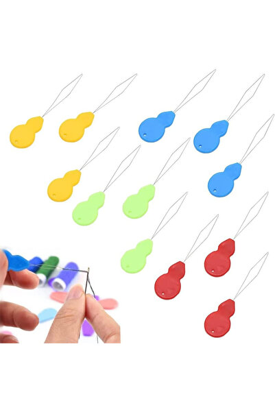 Kiuiom Комплект от 40 ръчни устройства за вдяване на конец, пластмасови, мног...
