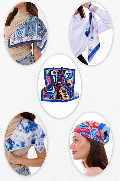 tarzınısec Set of 5 Blue Scarves Estascarf