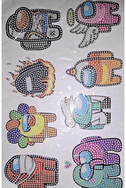 bj Комплект от 16 диамантени стикера за деца BJ, хартия, смола, многоцветни