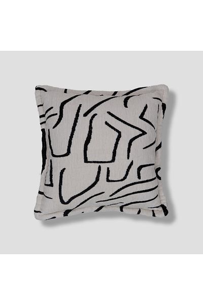 Sezyon Vira Patterned 45X45 White Throw Pillow Cover