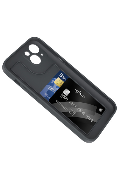 noktaks iPhone 14 Compatible - Protective Vitra Cover with Case Camera Protection Card Holder - Black - T37018
