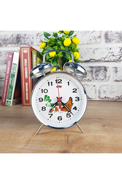 HALL BREATHE Beyaz Nostaljik Horoz Çalar Saat, şık ve enerjik başlangıçlar iç...
