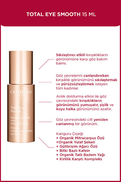 Clarins Total Eye Smooth 15 Ml - Sıkılaştırıcı Göz Bakım Kremi