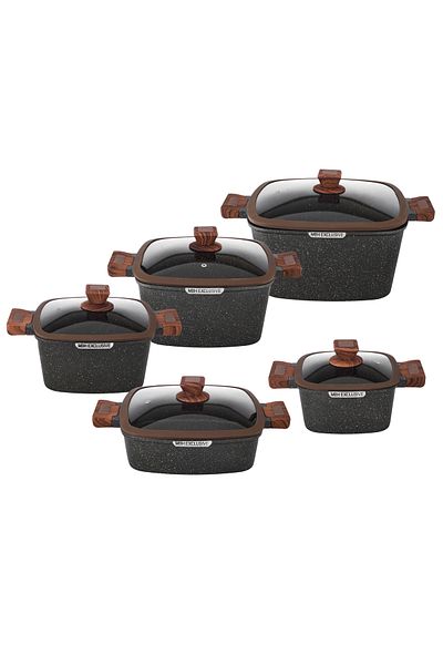 Abareek Al Safa 10-piece granite cookware set