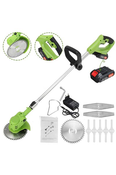 OEMN Electric Brush Cutter with 2 x 48 V Batteries, 4000 mAh, 18000 RPM