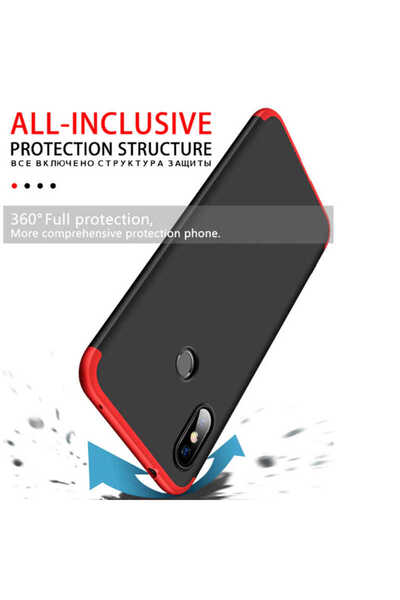 noktaks Xiaomi Redmi Note 7 Compatible - Case Anti-Fingerprint 3 Piece Ays Cover - Gold - T8016