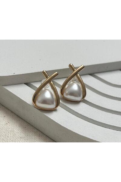 juleeco Rose Earrings with Mini Cross Pearls(2X1Cm)