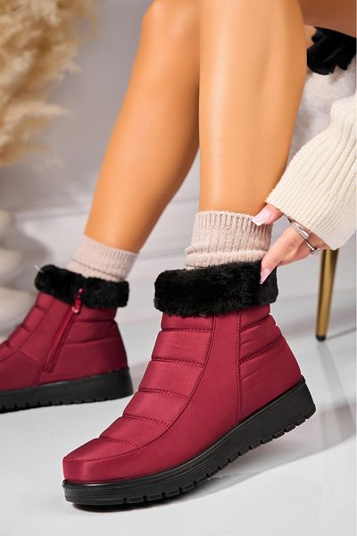 Joana Women's Red Fur Boots from Fas Danaya