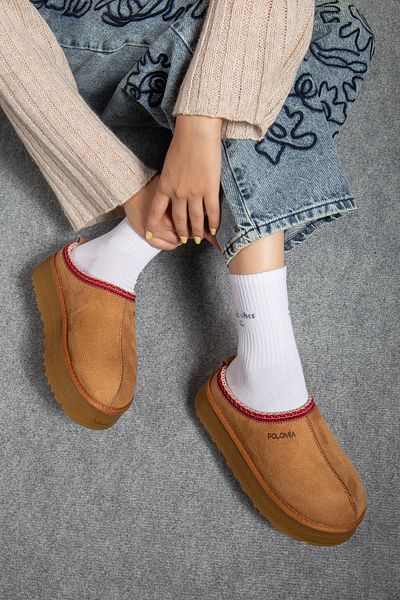 Polomia Comfort Winnipeg Femei Winter Tazz Interior Blană artificială Suede Talpă din poliuretan Cizme de zi de bază Papuci de iarnă