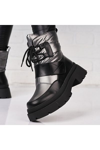 Joana Women's Fur-lined Bronze Boots Made of Eco-Leather Akiva