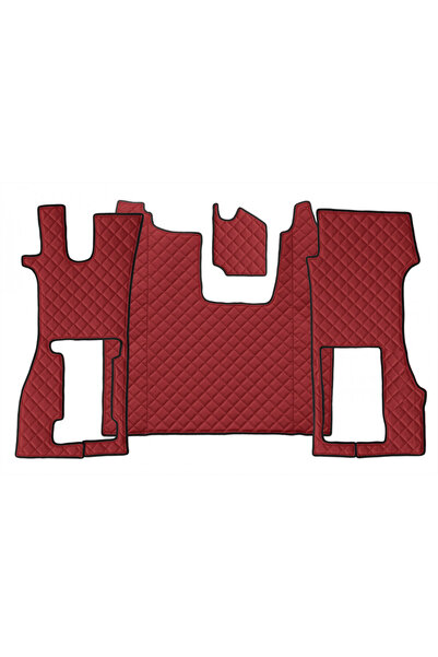 DELUXETUNING Set covorase camion, piele ecologica compatibil cu SCANIA R 2016-> Rosu, AUTOMAT, scaun pneumatic