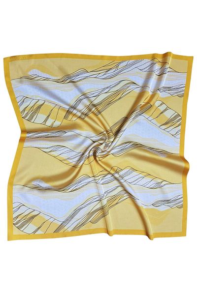 tarzınısec Yellow Ocean Patterned Scarf Estascarf