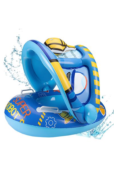 Teno Colac Inot cu Parasolar pentru Bebelusi Teno®, model pestisor, 3-36 luni, albastru