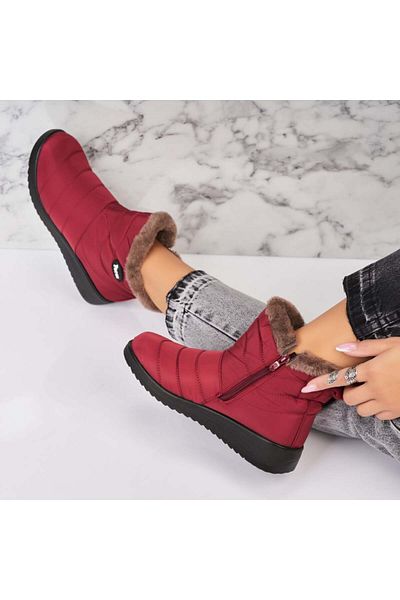 Joana Women's Red Furry Boots from Adora