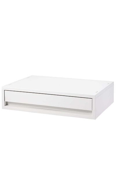 Muji Polypropylene Wide Thin Drawer Type Case, W 37 x D 26 x H 9 cm, White