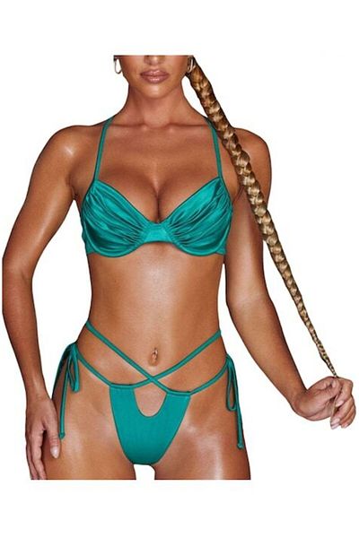 Mixbo Costum de baie sexy pentru femei Mixbo, 2 piese, verde, mărimea S