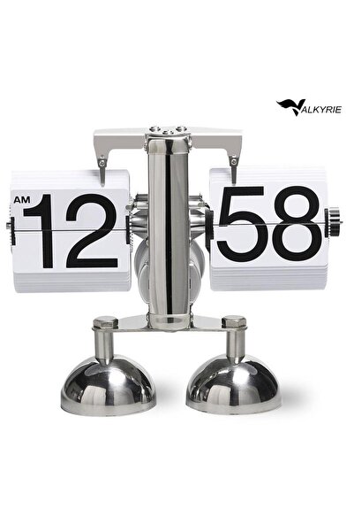 HALL BREATHE Şık metal yaprak masa saati, paslanmaz çelik, beyaz, ev ve ofis ...