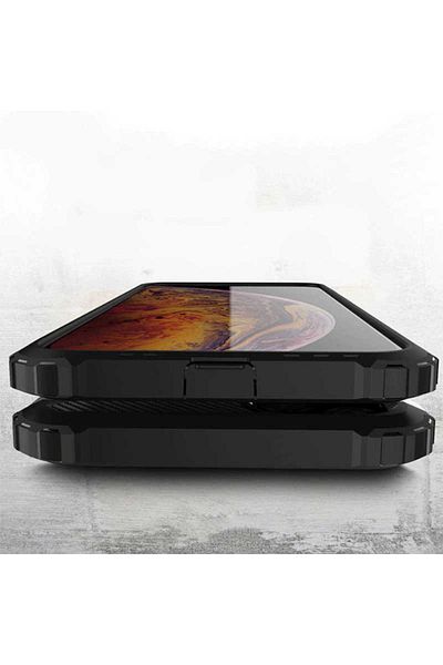 kilifone Compatible for iPhone 11 Pro Max - Case Double Layer Armor Tank Crash Military Cover - Gold - T9911