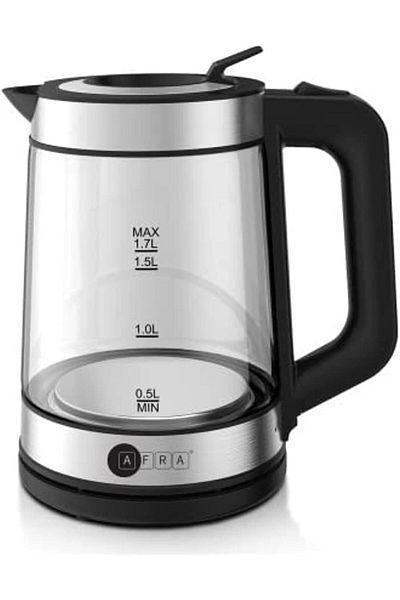 Afra Japanese Electric Kettle, 1.7L Capacity, 2200W, Automatic Shut-Off, Overheat Protection, Glass