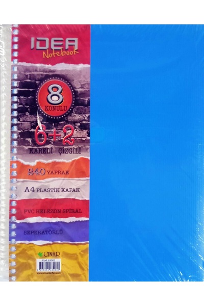 HOBBYRONS DEFTER 6+2 6 KARELİ 2 ÇİZGİLİ