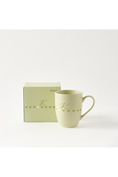 Lifestyle Initial K Print Porcelain Mug - 340 ml