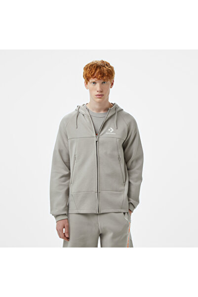 Converse Star Chevron Baskılı Regular Fit Erkek Gri Hoodie