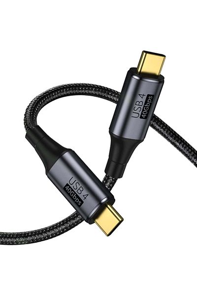 Timebox Cablu de date și încărcare rapidă, USB 4, 100W, 40Gbps, Type-C la Type-C, 8K, 4K, 60Hz, 1.2m
