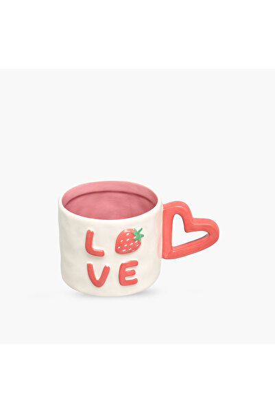 Lifestyle Strawberry Accent Ceramic Mug with Handle - 380 ml