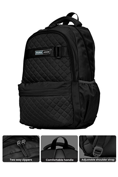 PARAJOHN LUMIPACK Unisex Black Laptop Backpack – 18” Water Resistant Travel Bag, 28L