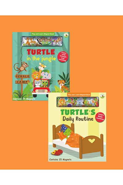 TURTLEKİDS Turtle Kids Play and Learn Magnet Book Series 2 (Jungle-Daily)
