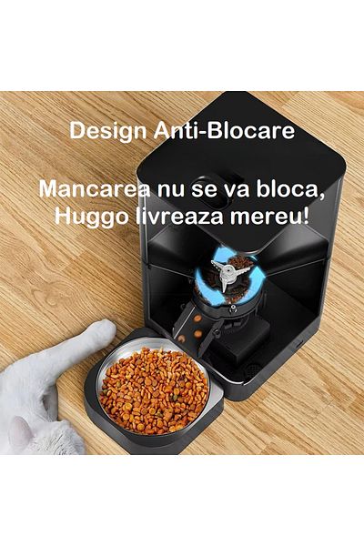 Smart Vibe Huggo® Net - WiFi Automatic Feeder Transparent Vision 4L, Customizable Audio Message, Mains/Batteries
