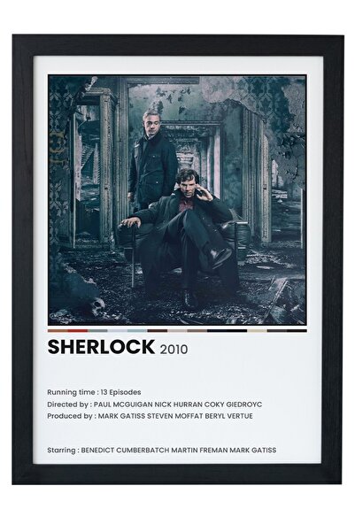 gxe.art Poster cu tablou înrămat în negru din seria Sherlock Holmes