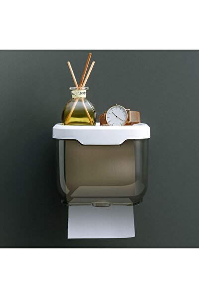 Doori kapalı tuvalet kağıtlığı kendinden yapışkanlı raflı şık tasarım banyo w...