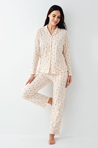Arnetta Kadın Krem Gömlek Pijama