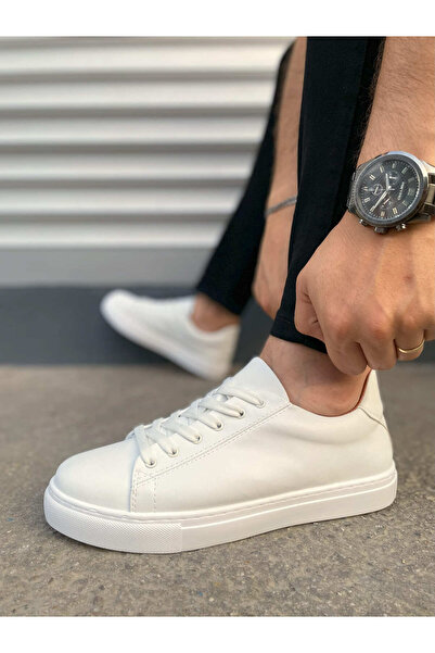 Joy Ayakkabı Jy122 Fashion Lace-Up Skin Men's Casual Sneaker Shoes Cbt - White