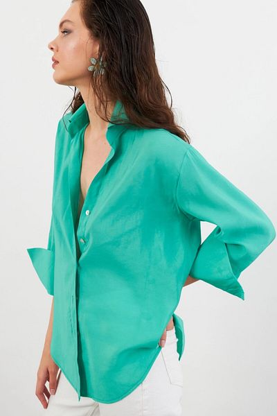 Cool & Sexy Cămașă de bază verde pentru femei SOL3664