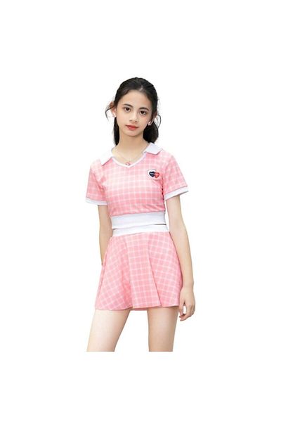 Mixbo Costume de baie copii Mixbo, Fusta-Pantalon si Tricou, Sweet Peach, 9-12 ani