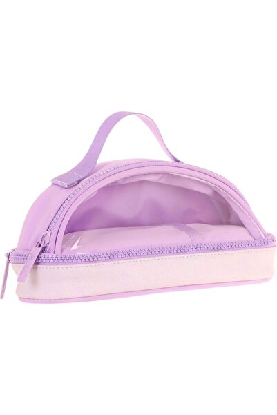 KAUKKO Suport pentru stilou cu două ochi pentru fete Crescent cu mâner de transport - violet, buzunar transparent - K2732