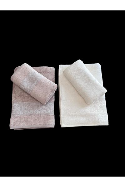 LaraLisa 70% Bamboo 30% Cotton Thread 2 Pieces 50X90 2 Pieces 70X140 Women's Men's Bath Towels