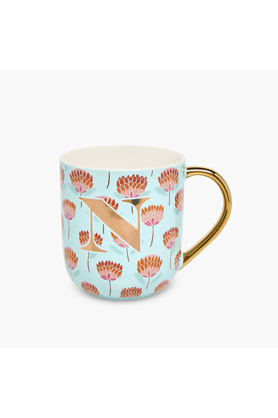 Lifestyle كوب سيراميك بطبعة حرف N مع مقبض - 500 مل