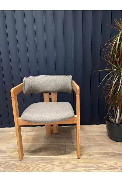 Atolye Casa Cozy Sandalye Meşe Ahşap İskelet Antrasit Kumaş